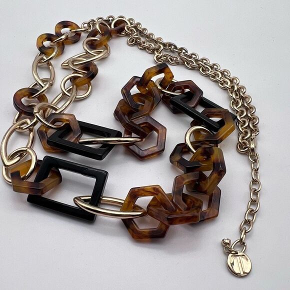Talbot’s tortoise & gold tone chunky necklace - Picture 10 of 10